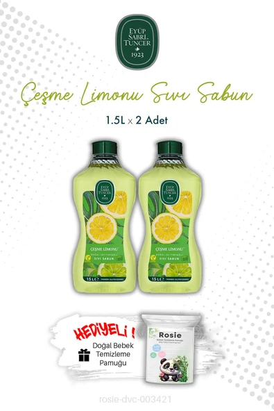 Çeşme Limonu Eyüp Sabri Tuncer 1.5L Sıvı Sabun X2 ve ROSIE ürün görseli 1