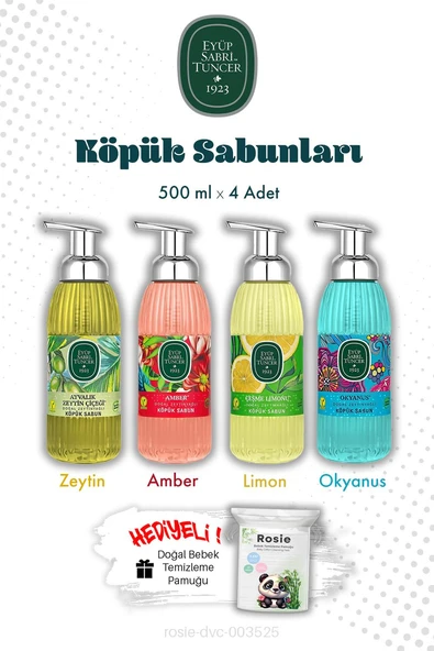 Eyüp Sabri Tuncer Ferah Esinti 4'lü Set 500 ML Köpük Sabun ve ROSIE ürün görseli 1