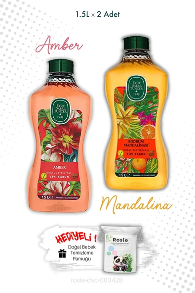 1.5L Amber ve Bodrum Mandalinası Sıvı Sabun ve ROSIE ürün görseli 1