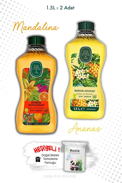 Sıvı Sabun Hawaii Ananas ve Bodrum Mandalinası 1.5L ve ROSIE ürün görseli 1