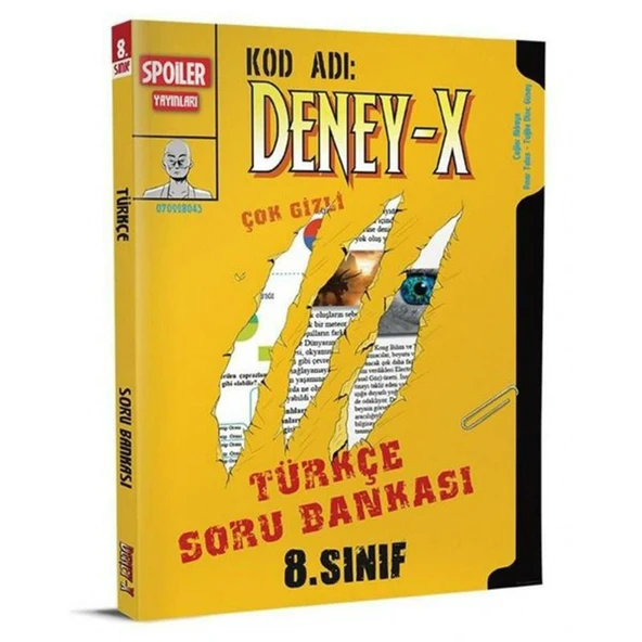 SPOİLER 8.SINIF TÜRKÇE DENEY X SORU BANKASI ürün görseli 1