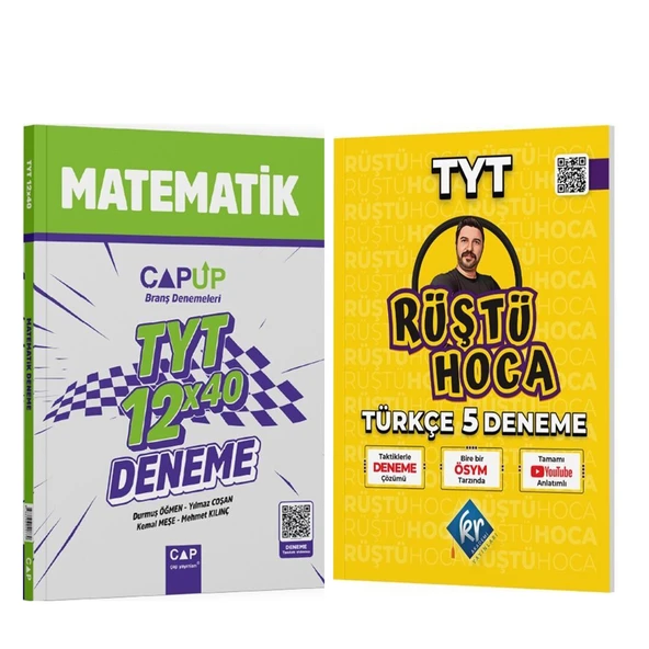 KR Akademi Rüştü Hoca TYT Türkçe ve Çap Matematik Deneme Seti 2 Kitap ürün görseli 1