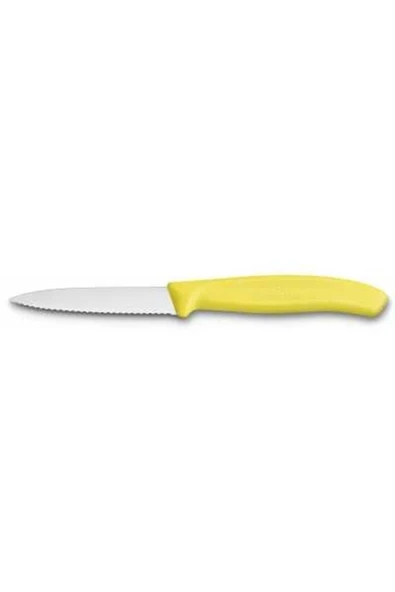 6.7636.L118 SwissClassic 8 cm. Tırtıklı Soyma Bıçağı Sarı ürün görseli 1