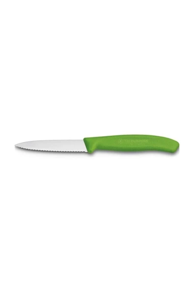6.7636.L114 SwissClassic 8 cm. Tırtıklı Soyma Bıçağı Yeşil ürün görseli 1