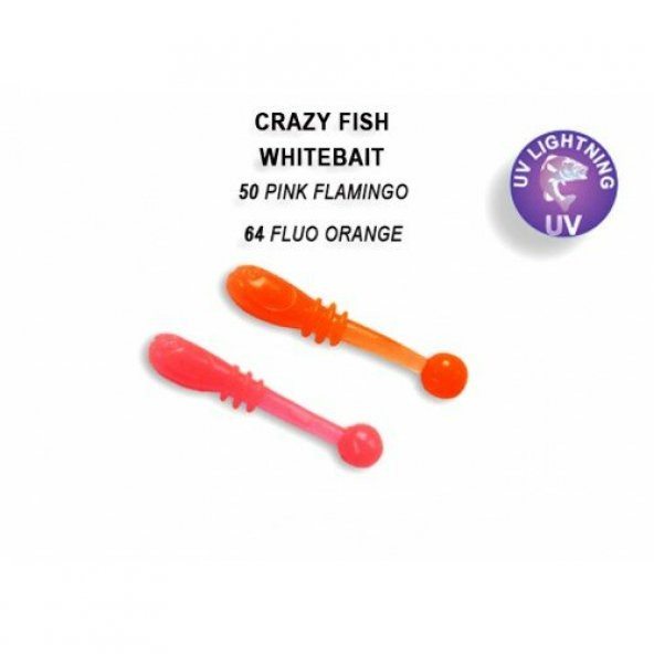 CRAZY FISH WHITEBAIT 20 MM COLOR: 50 PINK FLAMINGO ve 64 FLUO ürün görseli 1