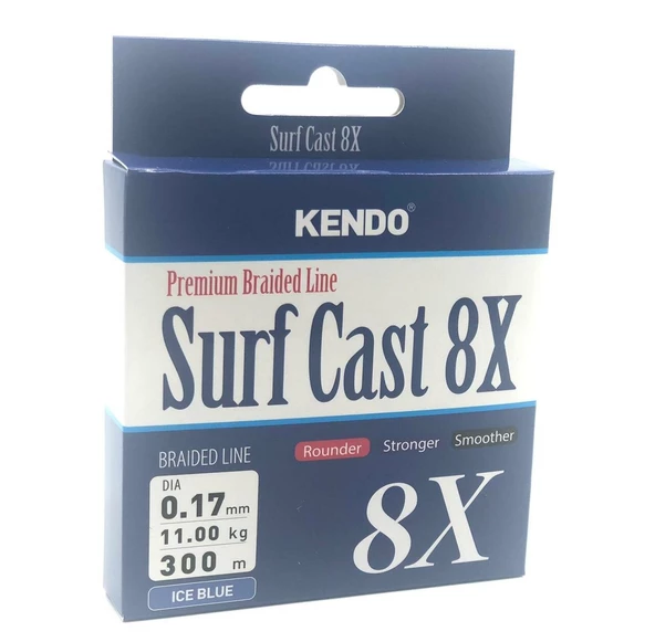 Kendo Surf Cast 8X Fıghtıng 300 mt Örgü İp ( ICE BLUE) ürün görseli 1