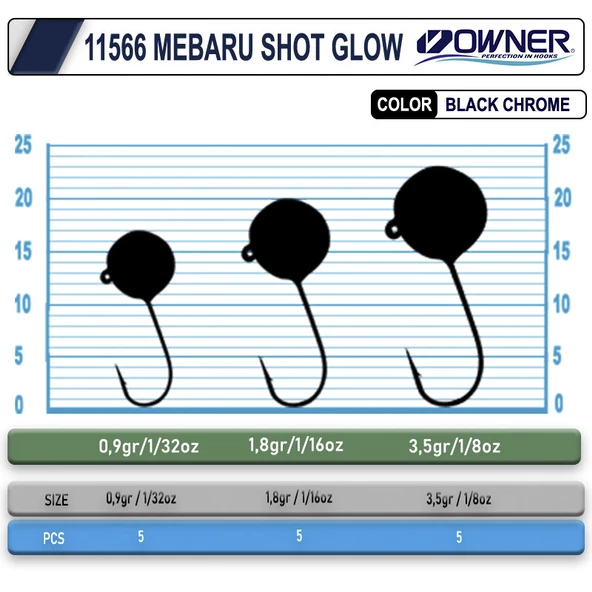 Owner Cultiva 11566 JH-82G Mebaru Shot Glow Lrf Jighead ürün görseli 1