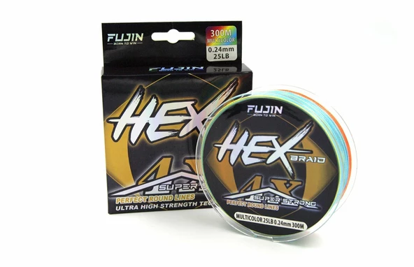 Fujin Hex Braid 4x 300mt Multicolor PE İp Misina ürün görseli 1