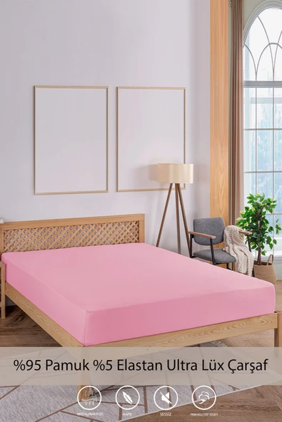 Penye-Likralı Lastikli Çarşaf, 100x200 Tek Kişilik %100 Pamuk-Elastan Örme Kumaş, 200 gr/m2 ürün görseli 1