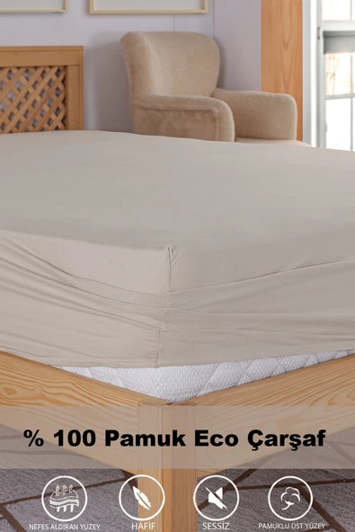 Penye Lastikli Çarşaf, 180x200 Battal Boy %100 Pamuk Örme Kumaş, 145 gr/m2 ürün görseli 1