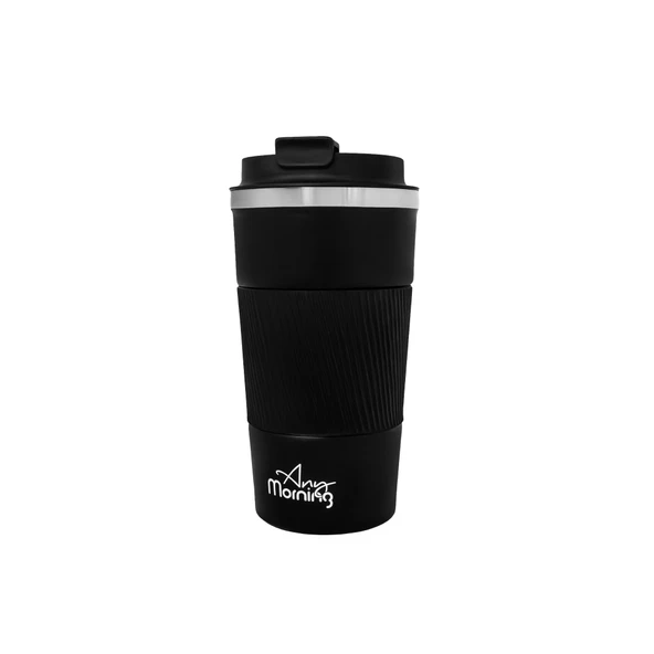 Any Morning BA21549 Paslanmaz Çelik Termos Mug 500 Ml Siyah, Kaymaz Silikon Halka, Sızdırmaz Kapak ürün görseli 1