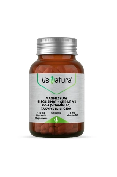 Venatura Magnezyum Bisglisinat Sitrat ve P-5-P Vitamin B6 60 Kapsül ürün görseli 1