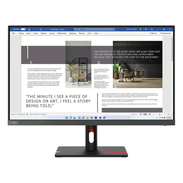 Lenovo ThinkVision S27i-30 63DFKAT4TK 27" 100Hz 4Ms VGA+HDMI FullHD IPS Vesa Monitör ürün görseli 1