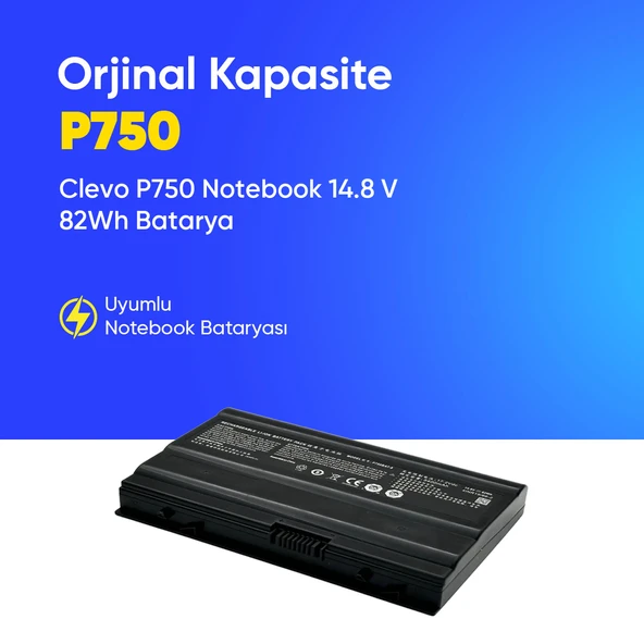 Clevo P750 Notebook 14.8 V 82Wh Batarya – Orjinal Uyumlu, Yüksek Performanslı ürün görseli 1