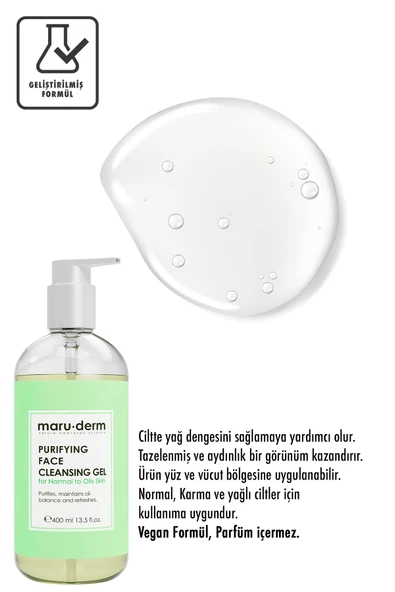Maru.Derm Maruderm Karma Ve Yağlı Ciltlere Özel Salisilik Asit Yüz Temizleme Jeli 400 ml ürün görseli 1