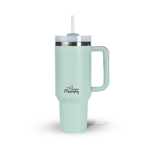 Any Morning SI2440217 Çift Katman Paslanmaz Çelik Termos Mug 1200 Ml Su Yeşili, Sızdırmaz ve Üç Aşamalı Çevrilebilir Kapak ürün görseli 1