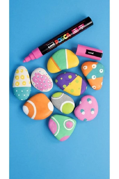 Uni Posca 5m Boyama Markörü Ana Renkler 8'li Set - Resim 2