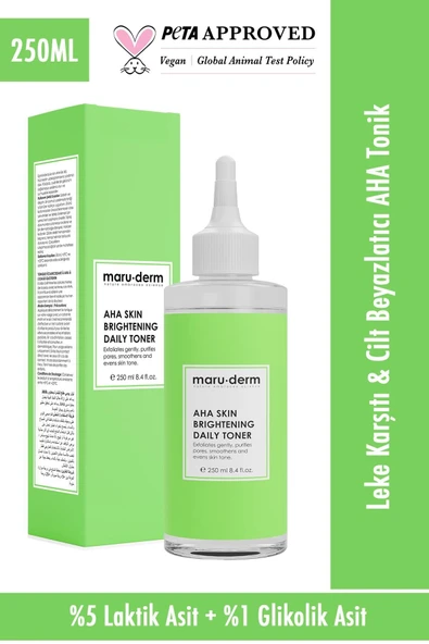 Maru.Derm Maruderm Leke Karşıtı Cilt Beyazlatıcı Laktik Asit %5 Glikolik Asit %1 Aha Tonik 250 Ml ürün görseli 1