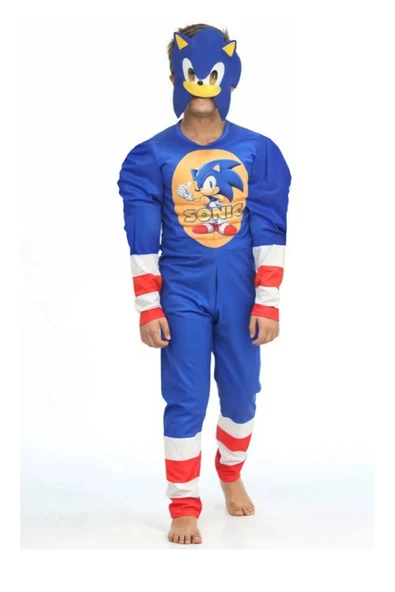 Life For Moda Erkek Çocuk Sonic Kaslı Kostüm - Sonic Kaslı Erkek Çocuk Kostümü ürün görseli 1