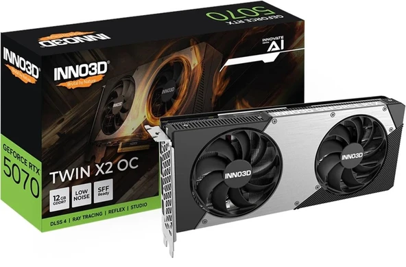 Inno3D GeForce RTX5070 Twin x2 OC 12GB GDDR7 192 Bit DLSS 4 Ekran Kartı ürün görseli 1