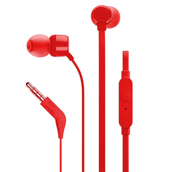 JBL Tune 160 Kulakİçi Mikrofonlu Kulaklık Kırmızı ürün görseli 1