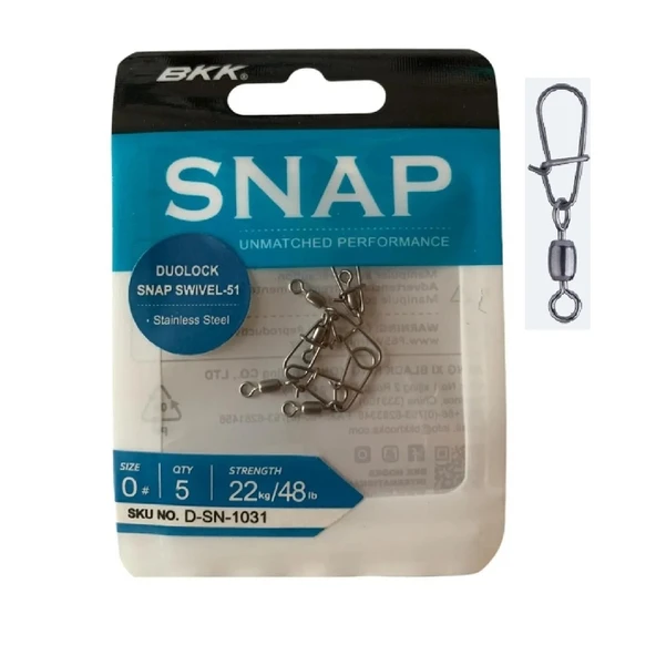 BKK Duolock Snap Swivel-51 Klipsli Fırdöndü No:0 (5'LİPaket) ürün görseli 1