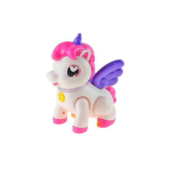 Oyuncak Unicorn Işıklı Sesli Boynuzlu At Pilli Hareketli 20 Cm ürün görseli 1