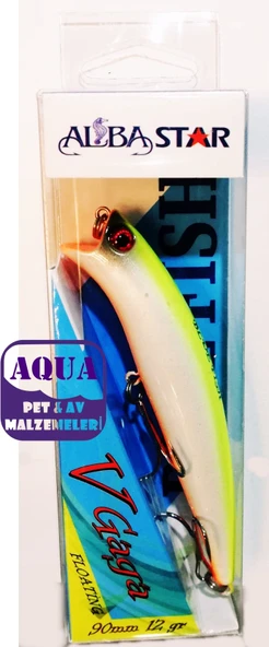 Albastar V Gaga Sert Balık 9 cm 12 Gr Rapala - Turna Levrek Kofana Barakuda Sahte Maket Balığı Limon ürün görseli 1