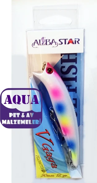 Albastar V Gaga Sert Balık 9 cm 12 Gr Rapala - Turna Levrek Kofana Barakuda Sahte Maket Balığı Palyaço ürün görseli 1