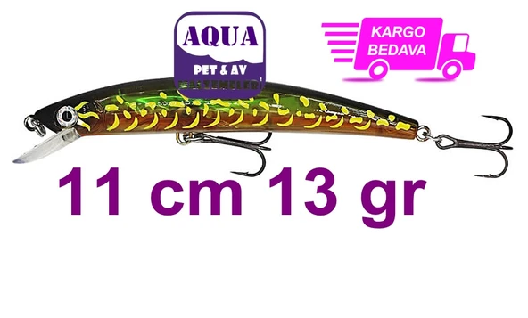 Albastar Sert Sahte Olta Yemi 11 cm 13 Gr Turna Sahtesi Rapala Sert Maket Yem No:13 ürün görseli 1