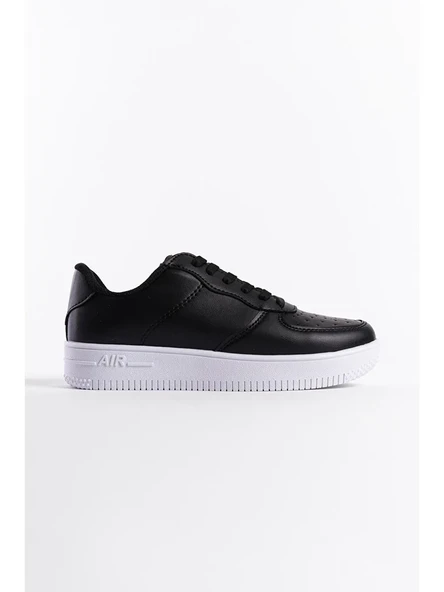 Siyah Klasik Düz Kadın Sneaker - Resim 2