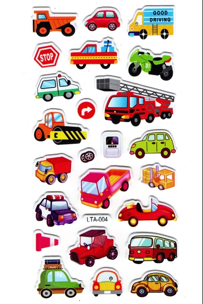 Sticker Kabartmalı Stiker Çıkartma Etiket (LTA004)-18x9 cm- kamyon araba ürün görseli 1