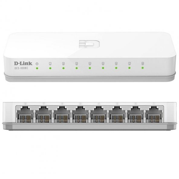 Des-1008C 8 Port 10/100Mbps Ethernet Switch Hub ürün görseli 1