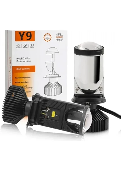 Carub Y9 H4 Bi-Xenon Mercekli Ampul Süper Beyaz 36-50W/5000-8000LM/6000K ürün görseli 1