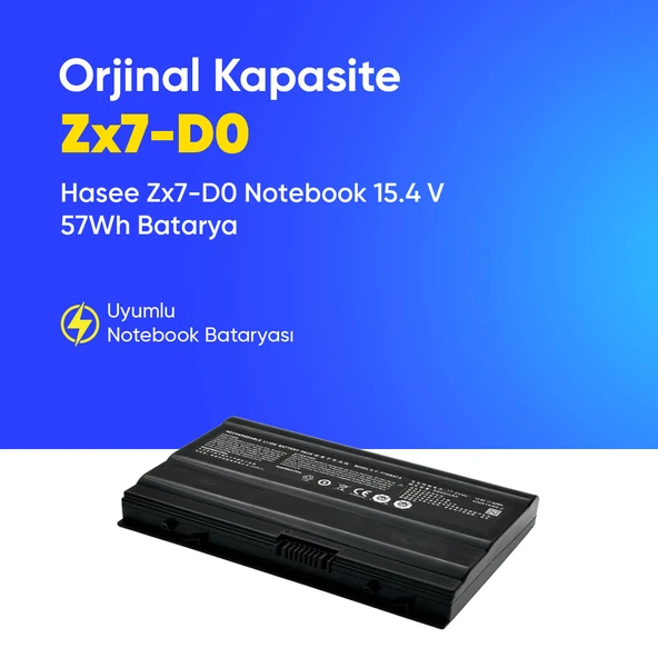 Hasee Zx7-D0 Notebook 15.4 V 57Wh Batarya – Orjinal Uyumlu, Yüksek Performanslı ürün görseli 1