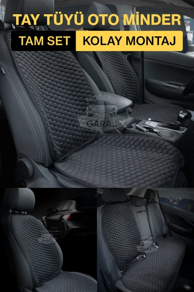 Fiat Egea , Linea, Albea , Punto, Palio Uyumlu Ön Arka Tay Tüyü Koltuk Minderi Siyah -7 Parça- ürün görseli 1
