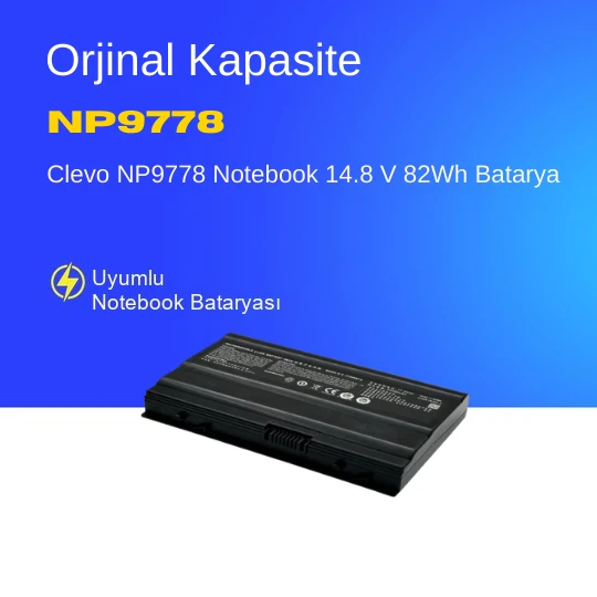Clevo NP9778 Notebook 14.8 V 82Wh Batarya – Orjinal Uyumlu, Yüksek Performanslı ürün görseli 1