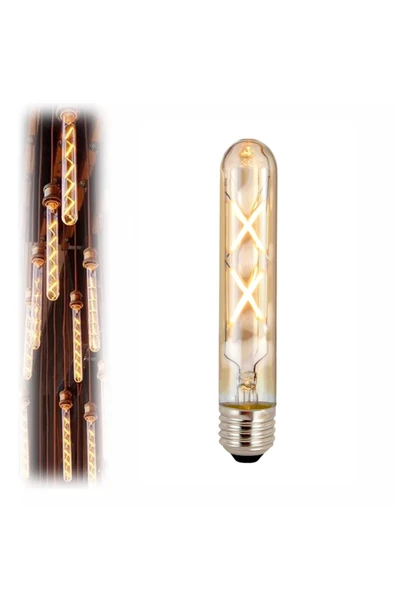 Ucuz Geldi 4w Wintage Rustik Led Ampul 2500k E27 Duy Lambam Çubuk Amber Cam Sarı Işık Retro Filament Tüp Ampul ürün görseli 1