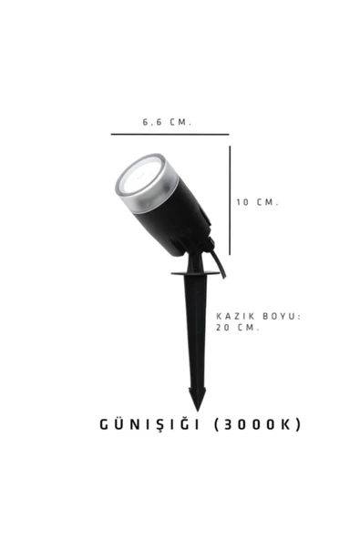 Ucuz Geldi Çim Bahçe Duvar Aydınlatma Armatürü Kazıklı Ve Rozanslı Spot Günışığı + Ampul Dahil ürün görseli 1