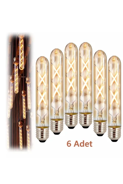 Ucuz Geldi 4w Wintage Rustik Led Ampul 2500k E27 Duy Lambam Amber Çubuk Cam Sarı Işık Retro Filament Tüp Ampul ürün görseli 1