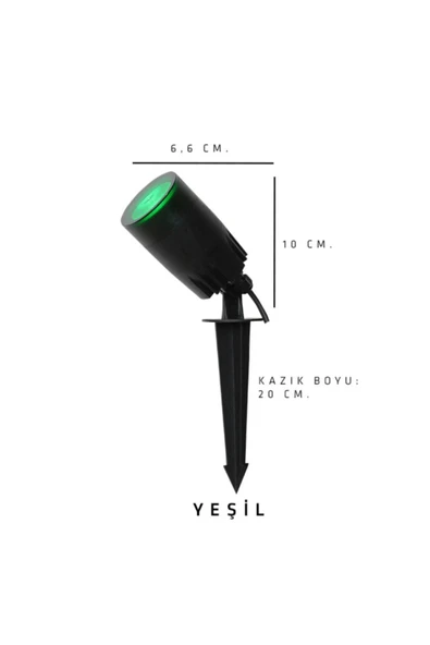 Ucuz Geldi Çim Bahçe Duvar Aydınlatma Armatürü Kazıklı Ve Rozanslı Spot Yeşil + Ampul Dahil ürün görseli 1