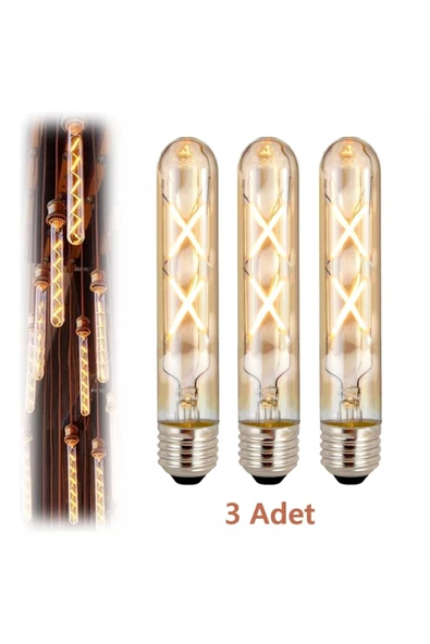 Ucuz Geldi 4w Wintage Rustik Led Ampul 2500k E27 Duy Lambam Çubuk Amber Cam Sarı Işık Retro Filament Tüp Ampul ürün görseli 1