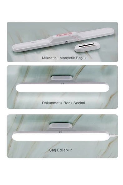 Ucuz Geldi Şarjlı Led Lamba Kablosuz Micro Usb Mıknatıslı Led Işık 3 Farklı Işık Modu Martı Beyaz Led Aplik ürün görseli 1