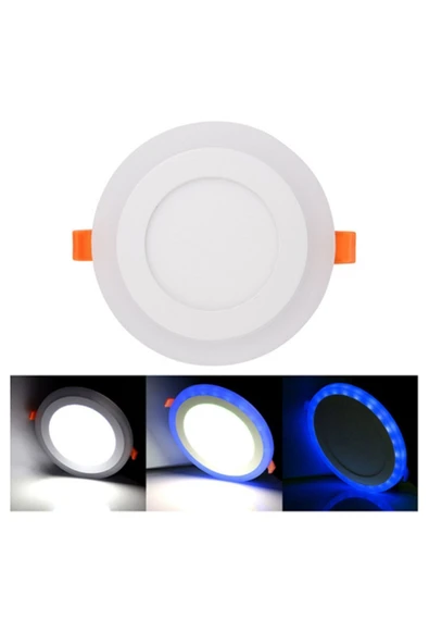 Ucuz Geldi 2 Adet Çift Renkli Hero Led Panel 6+3 Watt 14,5 Cm Mavi - Beyaz Iki Renkli Tavan Spot Lambası ürün görseli 1