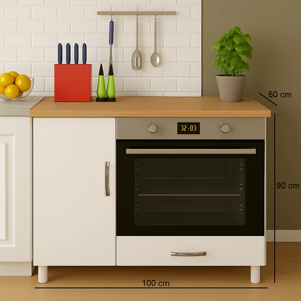 UMGMOBİLYA Ankastre Fırın Ve Ocak Dolabı, Set Üstü Ocak Dolabı, Çok Amaçlı Dolap, Mutfak Dolabı ürün görseli 1