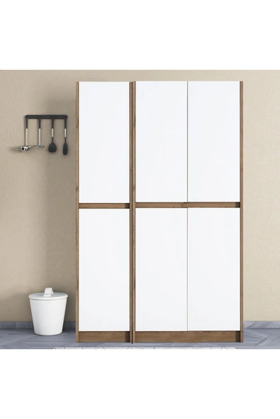 UMGMOBİLYA Ultra Çok Amaçlı 6 Kapaklı Mutfak Dolabı, Ayakkabılık, Banyo Dolabı, Kiler Dolabı Patentli ürün görseli 1