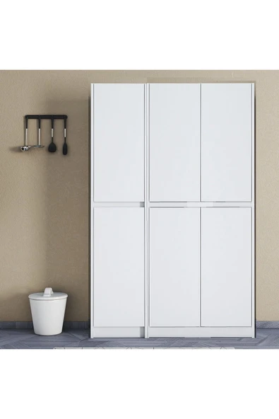 UMGMOBİLYA Ultra Çok Amaçlı 6 Kapaklı Mutfak Dolabı, Ayakkabılık, Banyo Dolabı, Kiler Dolabı Patentli ürün görseli 1