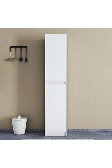 UMGMOBİLYA Patentli Astira Beyaz Kulpsuz Raflı Boy Dolabı, Mutfak Dolabı, Ayakkabılık, Kiler/Banyo Dolabı, Elbise Dolabı ürün görseli 1