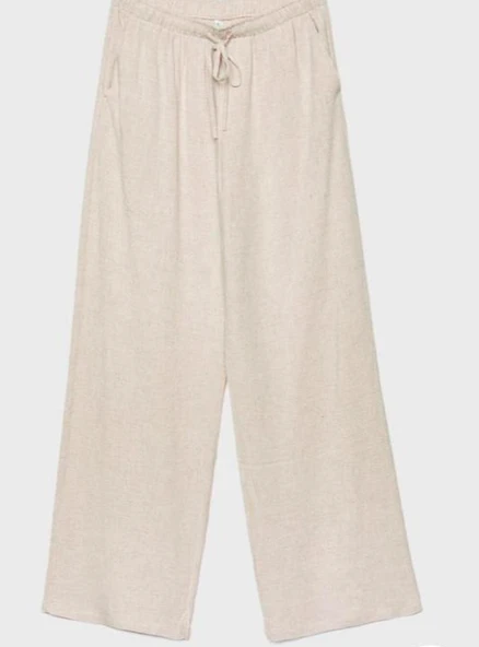 Stradivarius Krem Pantalon - Resim 4