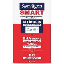Smart Sitikolin DHA Omega 3 ve B12 30 Kapsül
